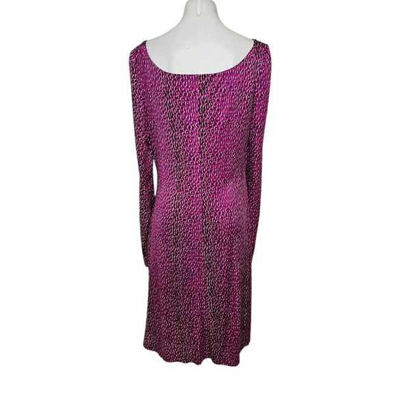 LK Bennett London Mariella 100% Silk Dress Size 12 Leopard Ruched - Picture 3 of 9